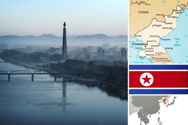 North-Korea-Map-and-Flag
