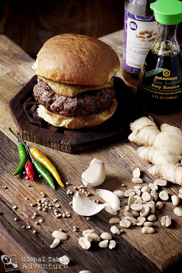 The World in 12 Burgers: Asian Edition (The East Asian/Peanut Satay Burger) The World in 12 Burgers: Asian Edition (The East Asian/Peanut Satay Burger)