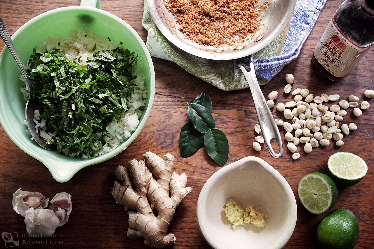 Recipe for Malaysian Herbed Rice Salad | Nasi Ulam