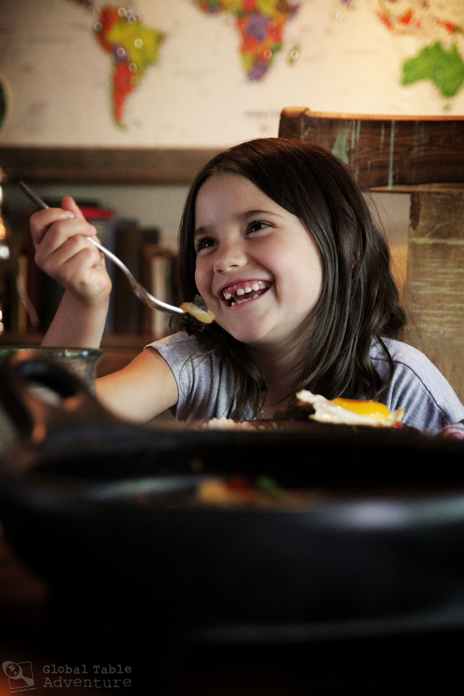 Vegetarian version of bistec a caballo